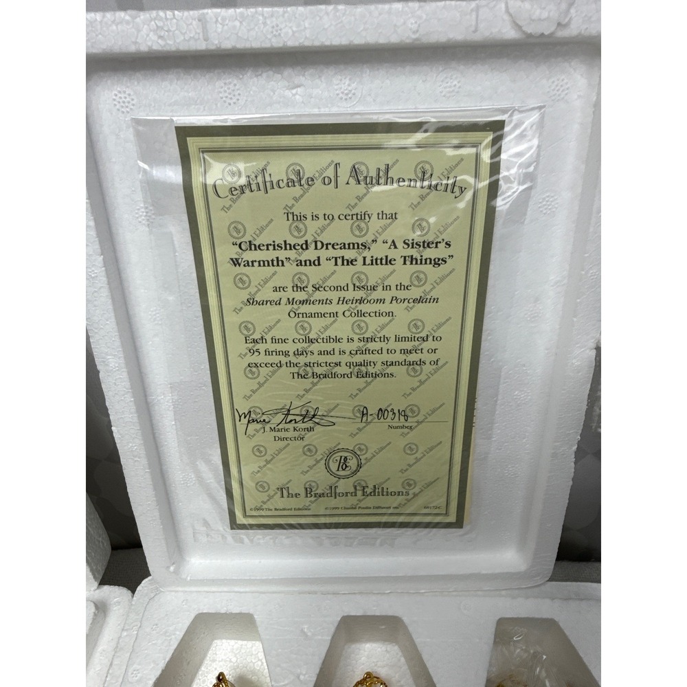 Bradford Editions Shared Moments Heirloom Porcelain Ornaments 3 Sets NEW In Box - Picture 7 of 10
